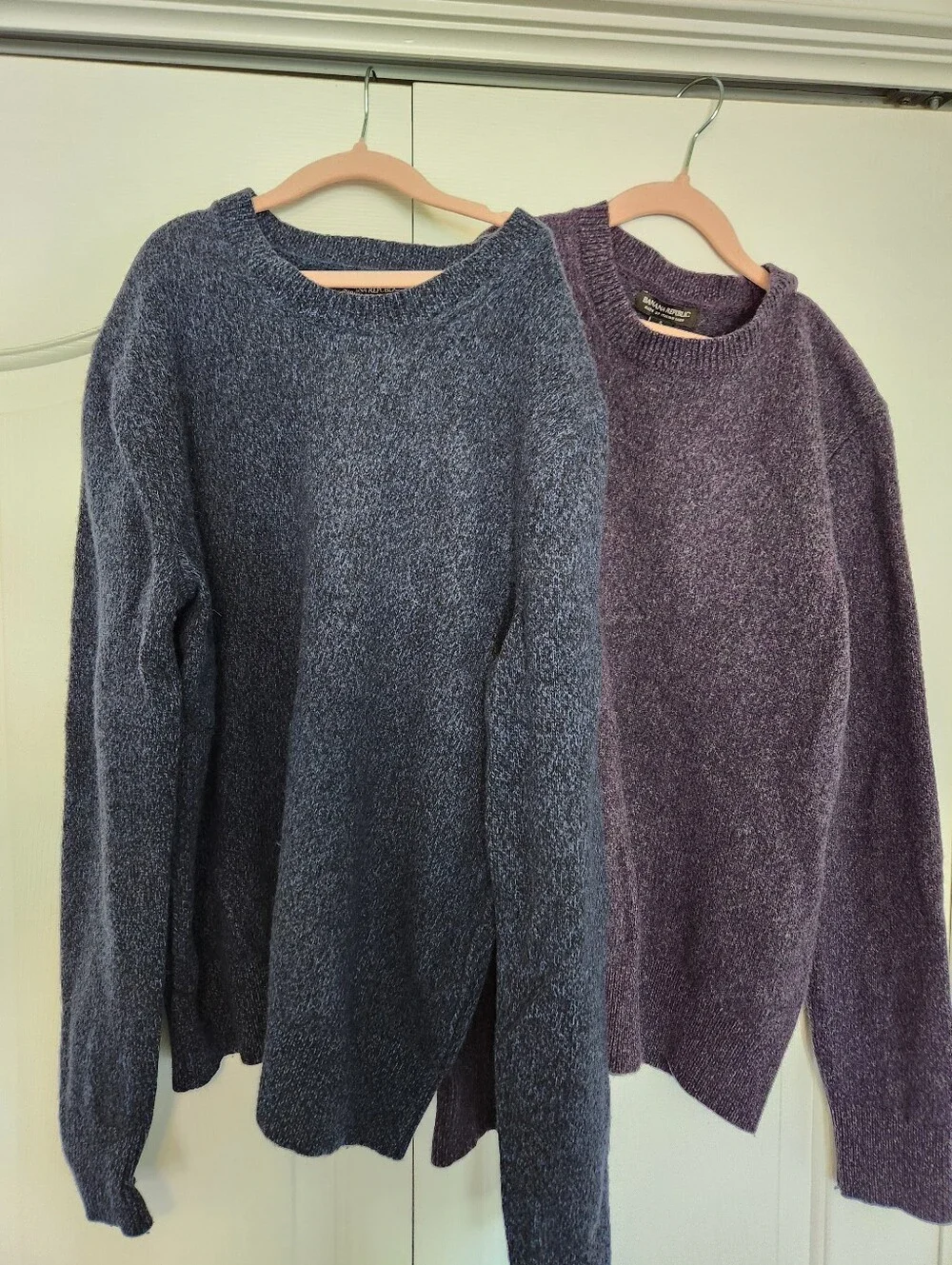 Set of 2 Men's Banana Republic Crewneck Italian Wool Sweaters Preppy Old Money